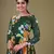 Beautiful floral printed green colour partywear anarkali dress