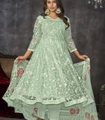 Smart pista colour beautiful resham embroidery anarkali suit