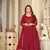 Maroon colour ethnic resham embroidered heavy partywear dress