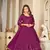 Purple colour ethnic resham embroidered heavy partywear dress