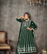Girlish and smart greencolour beautiful anarkali dress for wedding season