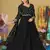 Black colour partywear georgette partywear anarkali dress
