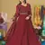 Maroon colour partywear georgette partywear anarkali dress