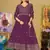 Smartly designed purple colour partywear anarkali dress