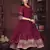 Dark pink colour heavy embroidered partywear anarkali suit