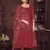 Maroon colour heavy embroidered partywear anarkali suit