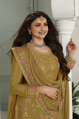 Ethnic and stylish mustard colour sharara dress for festive season 3