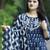 Anarkali kurti with pant and dupatta set for women and girls printed cotton (blue)