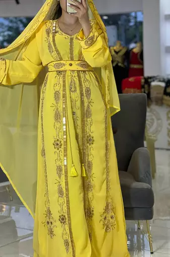 Bright Yellow Kaftan for Wedding