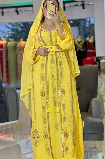 Bright Yellow Kaftan for Wedding