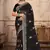 Black heavy coding embroidery work georgette saree