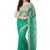 Green Pearl  and  Chandla Work Net Saree With Blouse
