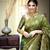  Mehndi Color Woven Art Silk Saree With Blouse
