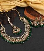 Green color kundan necklace set
