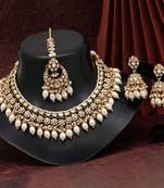 White color kundan necklace set