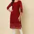 Elegant thread chikankari embroidery work maroon colour georgette kurti