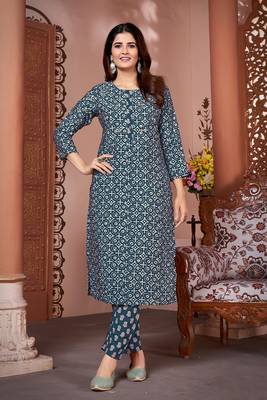 Beautiful blue colour kutra set for girlish ethnic looks 1