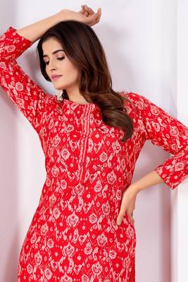 Beautiful red colour kutra set for girlish ethnic looks 2