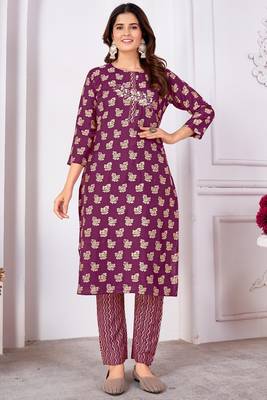 Beautiful wine colour kutra set for girlish ethnic looks 1