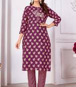 Beautiful wine colour kutra set for girlish ethnic looks