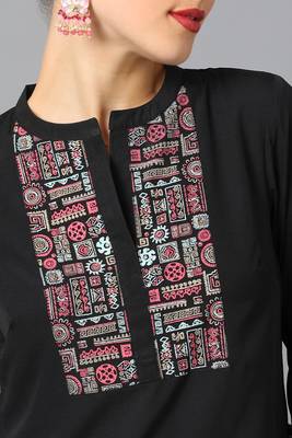 Festive wear pigment printed black colour kurti bottom set 3