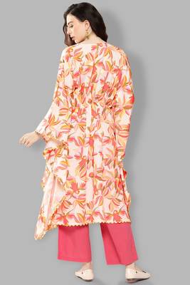 Girlish designer printed with gota pati patch work orange colour kaftan for trendy party looks 2