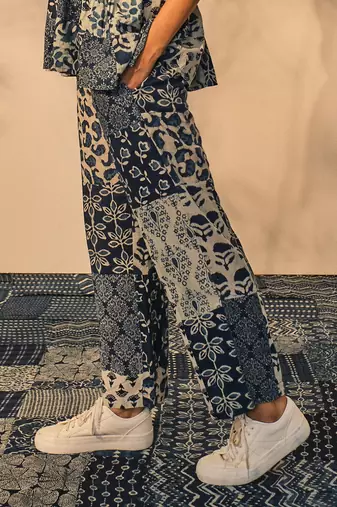 Blue indigo cotton anne pants