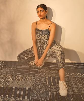 Blue indigo cotton anne pants 4