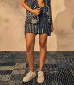 Blue indigo cotton sierra skirt