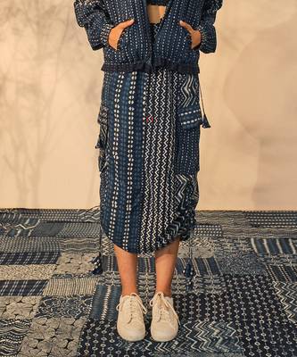 Blue indigo cotton kate skirt 1