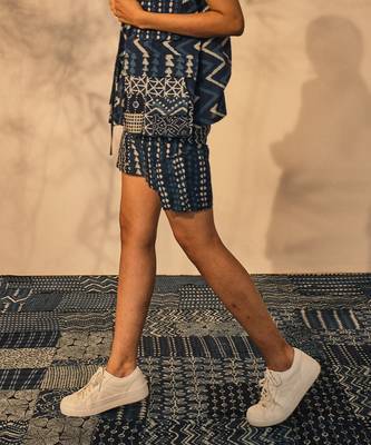 Blue indigo cotton sierra skirt 3