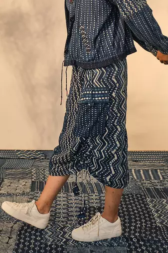 Blue indigo cotton kate skirt