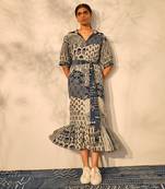 Blue indigo cotton thea dress