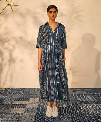 Blue indigo cotton sarah dress 2