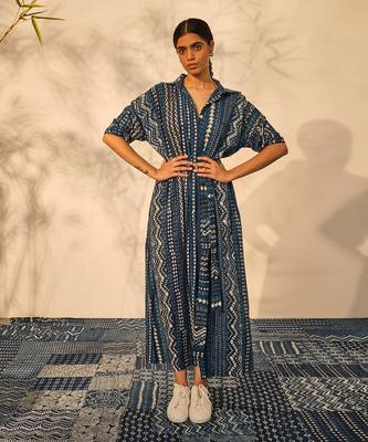 Blue indigo cotton sarah dress 3
