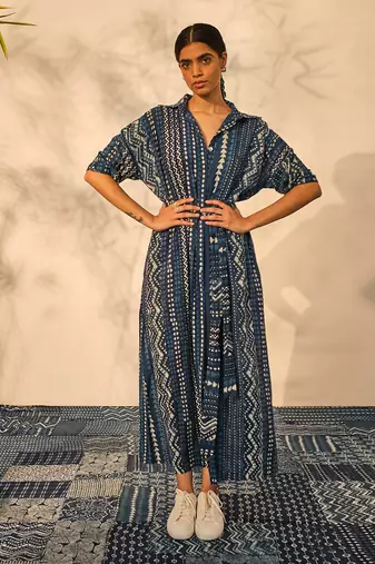 Blue indigo cotton sarah dress