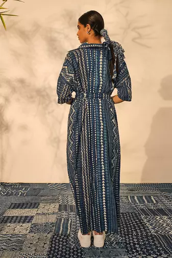 Blue indigo cotton sarah dress