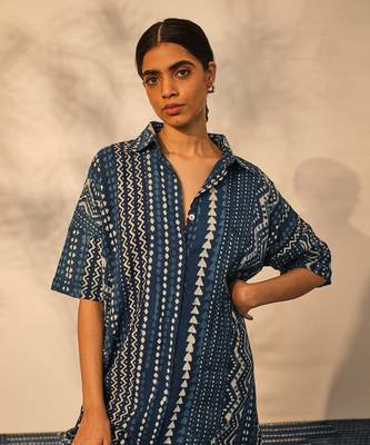 Blue indigo cotton sarah dress 5