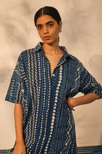 Blue indigo cotton sarah dress