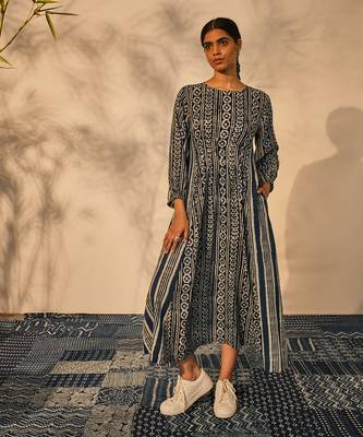Blue indigo cotton nora dress 1