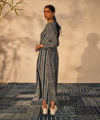 Blue indigo cotton nora dress 3