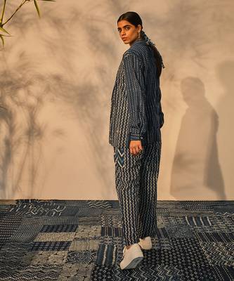 Blue indigo cotton ila shirt 3