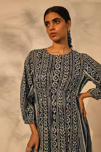 Blue indigo cotton nora dress