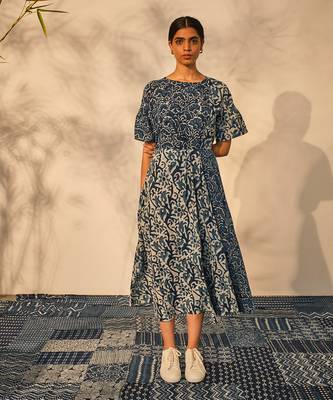Blue indigo cotton freya dress 1
