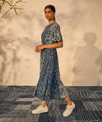 Blue indigo cotton freya dress 2