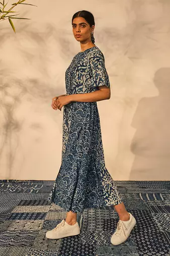 Blue indigo cotton freya dress