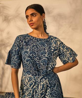 Blue indigo cotton freya dress 3