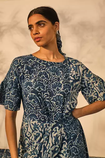 Blue indigo cotton freya dress