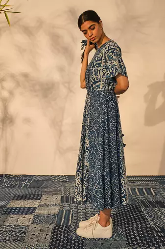 Blue indigo cotton freya dress