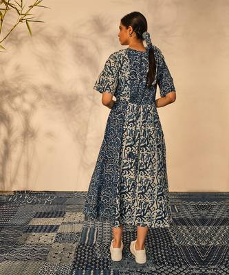 Blue indigo cotton freya dress 5